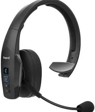 BlueParrott B450-XT Mono Bluetooth Wireless Headphones 96% Noise Canceling Over Head Trucker Headset with Mic, All Day Comfort Padded Headband, 300 ft. Wireless Range, 24 hrs. Talk Time, Black