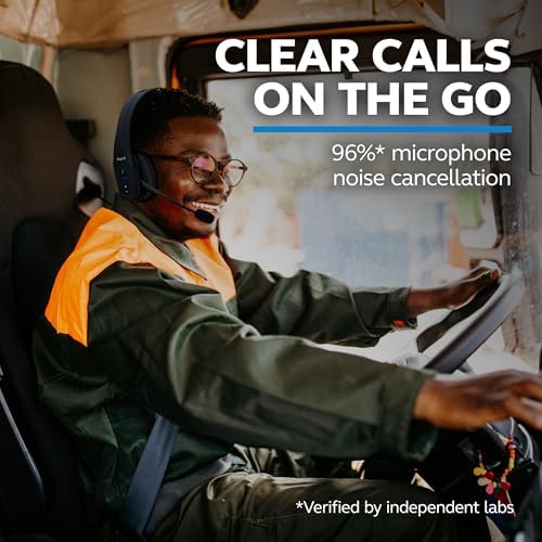 BlueParrott B450-XT Mono Bluetooth Wireless Headphones 96% Noise Canceling Over Head Trucker Headset with Mic, All Day Comfort Padded Headband, 300 ft. Wireless Range, 24 hrs. Talk Time, Black - Image 2