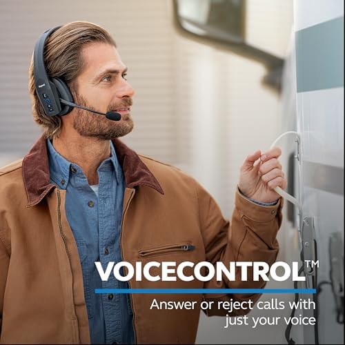 BlueParrott B450-XT Mono Bluetooth Wireless Headphones 96% Noise Canceling Over Head Trucker Headset with Mic, All Day Comfort Padded Headband, 300 ft. Wireless Range, 24 hrs. Talk Time, Black - Image 4