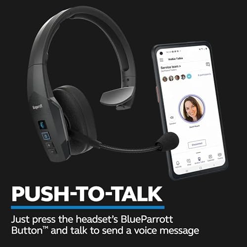 BlueParrott B450-XT Mono Bluetooth Wireless Headphones 96% Noise Canceling Over Head Trucker Headset with Mic, All Day Comfort Padded Headband, 300 ft. Wireless Range, 24 hrs. Talk Time, Black - Image 5