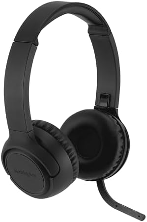 Kensington H1050 EQ Wireless Headset with Microphone, Bluetooth 5.4, ENC Microphone, Earcup Controls, Black (K80182WW)