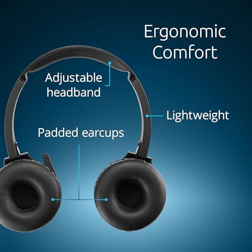 Kensington H1050 EQ Wireless Headset with Microphone, Bluetooth 5.4, ENC Microphone, Earcup Controls, Black (K80182WW) - Image 4