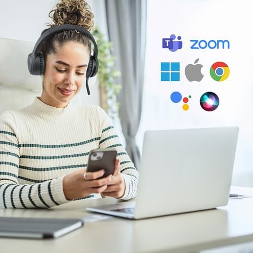 Kensington H1050 EQ Wireless Headset with Microphone, Bluetooth 5.4, ENC Microphone, Earcup Controls, Black (K80182WW) - Image 7