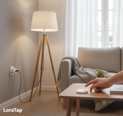 LoraTap Mini Remote Control Outlet Plug Adapter, 656ft Range Wireless Light Switch for Household Appliances, No Hub Required, 10A/1100W, White - Image 4