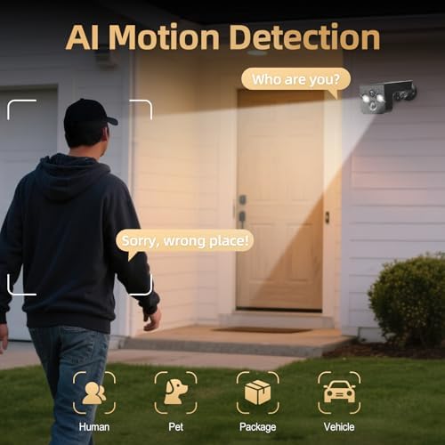 Solar Security Cameras Wireless Outdoor 2K Battery Powered AI Motion Detection 2-Way Talk Color Night Vision WiFi Waterproof SD/Cloud Storage Non-Stop Solar Panel Camera Outdoor Wireless - Image 4